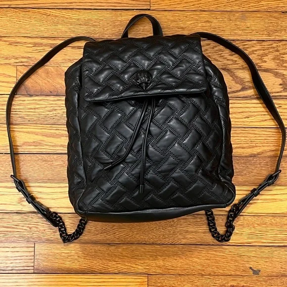 Kurt Geiger Black Quilted Backpack - Picture 3 of 10